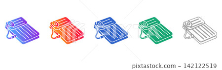 Isometric Inflatable Bed Icons Isometric Inflatable Bed Icons 142122519