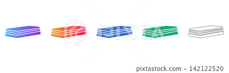 Set of Stacked Mattress Icons 142122520