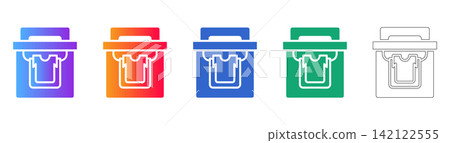 T Shirt Organizing Bin Icons Vector Set T Shirt Organizing Bin Icons Vector Set 142122555