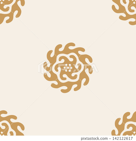 Small Central Asian solar medallion seamless pattern for scarves stationery ceramics and textiles Small Central Asian solar medallion seamless pattern for scarves stationery ceramics and textiles 142122617
