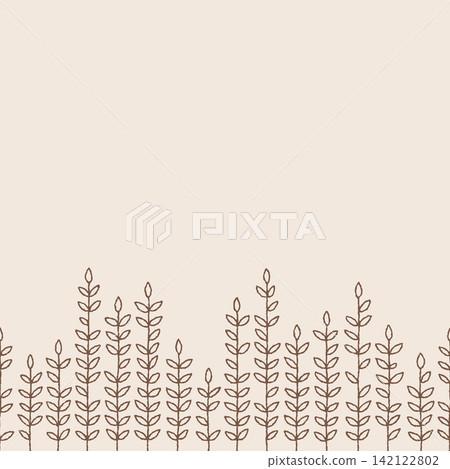 Organic botanical border seamless pattern for artisan stationery packaging invitations and paper goods Organic botanical border seamless pattern for artisan stationery packaging invitations and paper goods 142122802