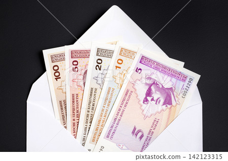 Bosnia and Herzegovina convertible mark in a white envelope Bosnia and Herzegovina convertible mark in a white envelope 142123315