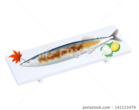 Salami grilled saury Salami grilled saury 142123479