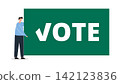 person with a banner Vote. concept of elections . vector illustrations 142123836