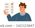 concept of the election campaign. Voters with a democratic choice, electing candidates. Political campaign, survey concept. Flat vector illustration 142123847