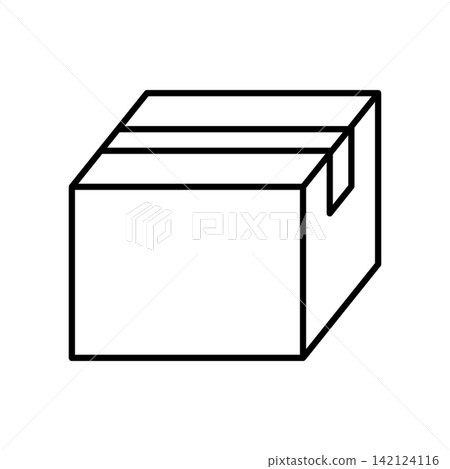 A simple icon of a cardboard box sealed with tape. A simple icon of a cardboard box sealed with tape. 142124116