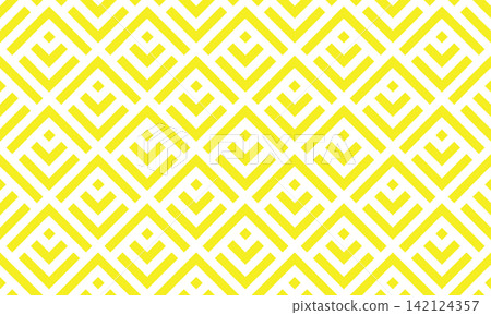 Abstract geometric pattern. A seamless vector background. White and yellow ornament. Graphic modern pattern. Simple lattice graphic design Abstract geometric pattern. A seamless vector background. White and yellow ornament. Graphic modern pattern. Simple lattice graphic design 142124357
