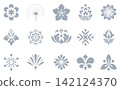 Flower icons set. Isolated elements for design. Vector graphics. Flower collection 142124370