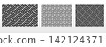 Geometric set of seamless black and gray patterns. Simple vector graphics 142124371