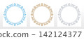 Set of decorative frames Elegant vector element for design in Eastern style, place for text. Floral colored frames. Lace illustration for invitations and greeting cards 142124377