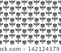 Flower geometric pattern. Seamless vector background. White and black ornament. 142124379