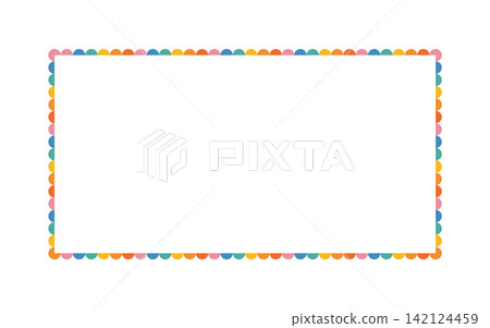 Border frame for summer design with space for text. colorful abstract rectangle frame Border frame for summer design with space for text. colorful abstract rectangle frame 142124459