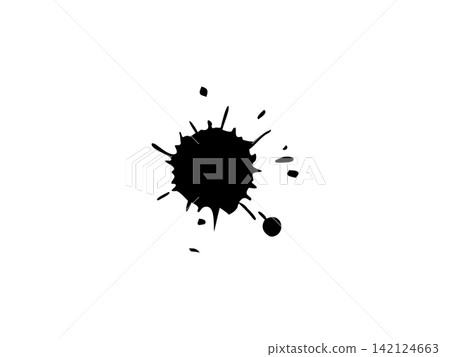Abstract grunge paint brushstroke texture. scratched dirty ink splatter stains black and white brush stroke Abstract grunge paint brushstroke texture. scratched dirty ink splatter stains black and white brush stroke 142124663