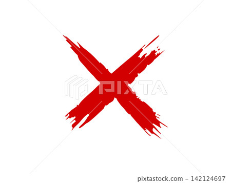 Red cross mark with grunge style. NO sign symbol Red cross mark with grunge style. NO sign symbol 142124697