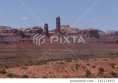 Castle Butte and Spear Butte are located at the very end of Ray of the God Road. Castle Butte and Spear Butte are located at the very end of Ray of the God Road. 142124955