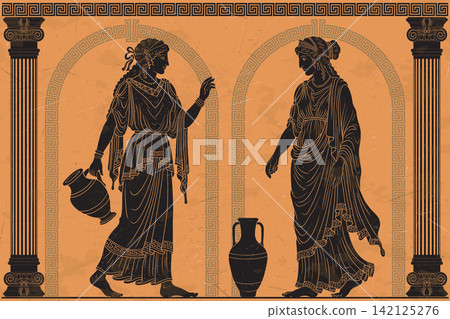 Vector Greek women. Vector Greek women. 142125276