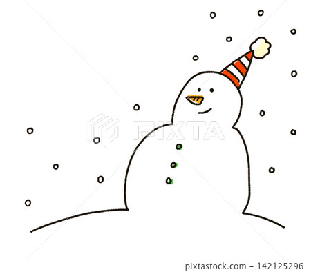Illustration of cute snowman Illustration of cute snowman 142125296