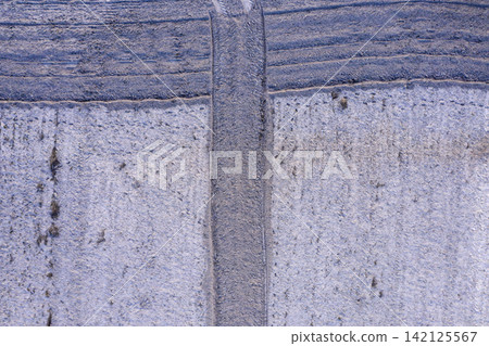 sown agricultural field, view from above sown agricultural field, view from above 142125567
