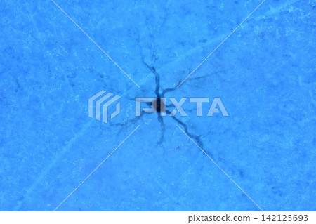 ice hole, frozen lake, aerial view ice hole, frozen lake, aerial view 142125693