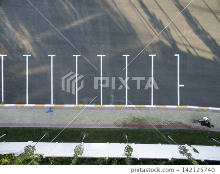 asphalt, car parking, view from above asphalt, car parking, view from above 142125740