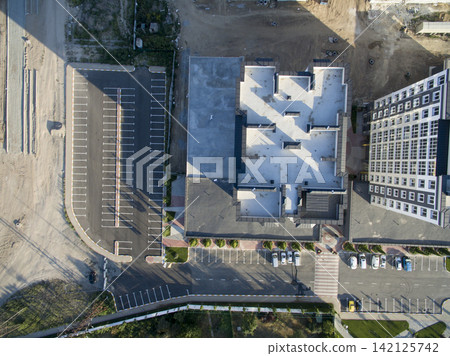 asphalt, car parking, view from above asphalt, car parking, view from above 142125742