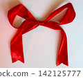 Red romantic satin ribbon bow 142125777