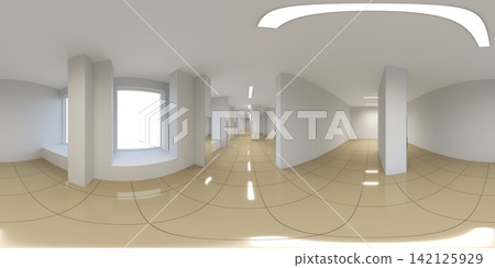 spherical panorama of the interior, 3D illustration, render 142125929