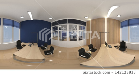 spherical panorama of the interior, 3D illustration, render 142125933