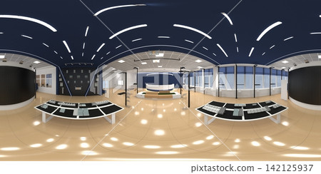 spherical panorama of the interior, 3D illustration, render spherical panorama of the interior, 3D illustration, render 142125937
