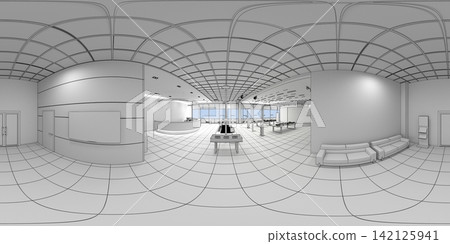 spherical panorama of the interior, 3D illustration, render spherical panorama of the interior, 3D illustration, render 142125941