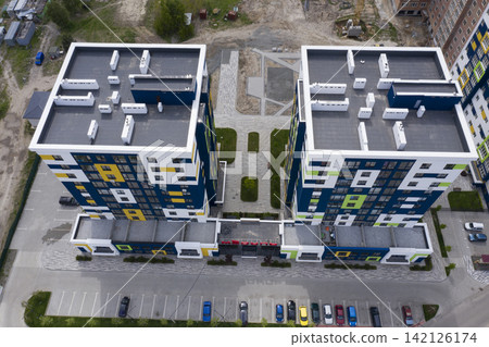 construction site, building a house, top view construction site, building a house, top view 142126174