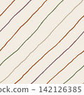Autumn-colored hand-painted diagonal stripe seamless pattern 142126385
