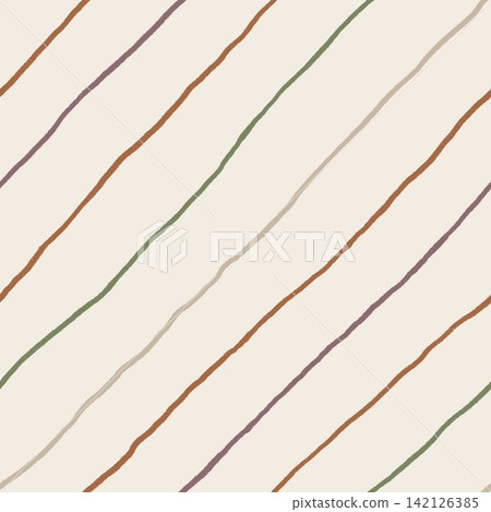 Autumn-colored hand-painted diagonal stripe seamless pattern Autumn-colored hand-painted diagonal stripe seamless pattern 142126385