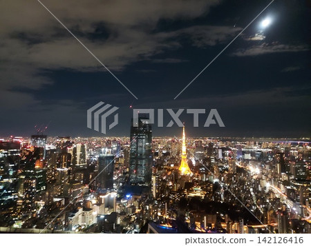 夜景以及從建築物屋頂看到的景色 夜景以及從建築物屋頂看到的景色 142126416