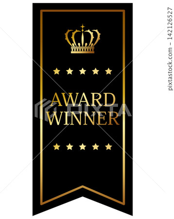 Luxurious award emblem in black and gold Luxurious award emblem in black and gold 142126527