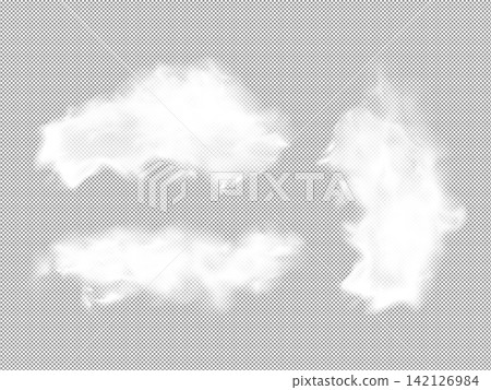 3d render set of fluffy clouds on transparent background 3d render set of fluffy clouds on transparent background 142126984