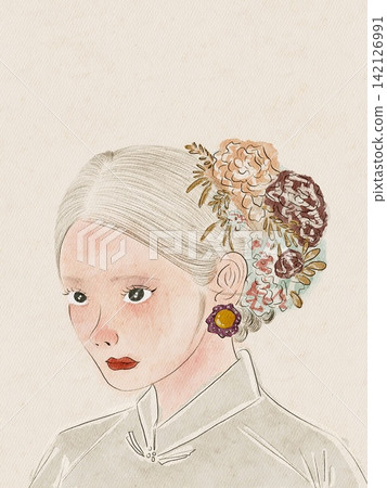portrait of a beautiful young woman portrait of a beautiful young woman 142126991
