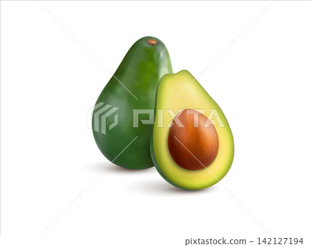 Avocado 3d render fruit illustration Avocado 3d render fruit illustration 142127194