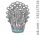 Illustration of enoki mushrooms 142127516