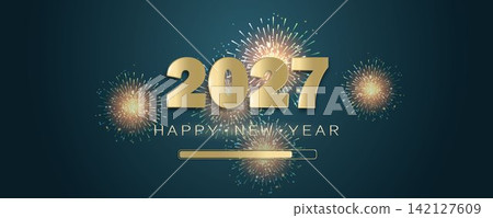 New Year's background, banner, flyer, invitation. 142127609