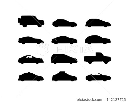 Car icon silhouette collection Car icon silhouette collection 142127713