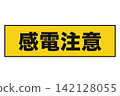 Warning sign material for alerting others to the risk of electric shock. 142128055