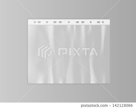 Empty plastic transparent bag on white background Empty plastic transparent bag on white background 142128066