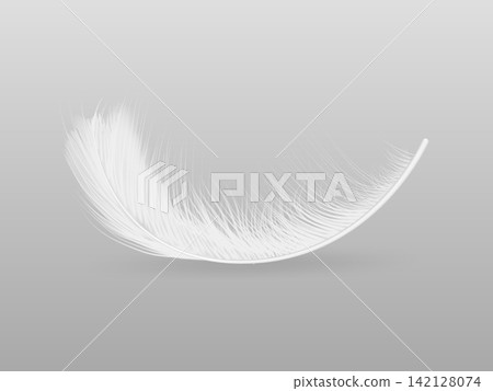 Falling down 3d realistic fluffly feather illustration 142128074