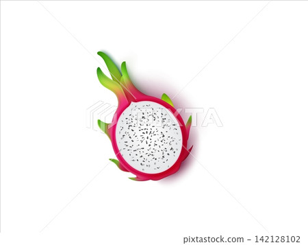 fresh dragon fruit slice 3D render on transparent background fresh dragon fruit slice 3D render on transparent background 142128102