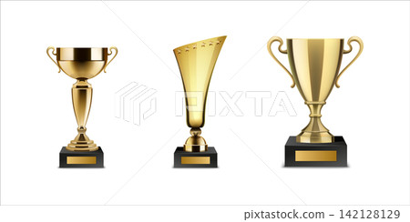 Golden Award Trophy Cups in Different Shapes 142128129