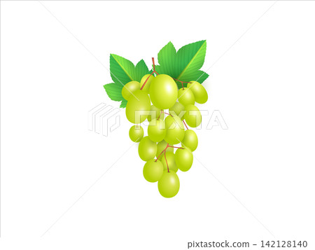 Grapes 3d render fuit with green leaves Grapes 3d render fuit with green leaves 142128140