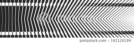 Black isolate vector arrows concept on white background. Modern striped transition accent wide texture Black isolate vector arrows concept on white background. Modern striped transition accent wide texture 142128199