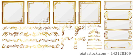 Luxurious Western-style frame and decorative set in white and gold. Luxurious Western-style frame and decorative set in white and gold. 142128309