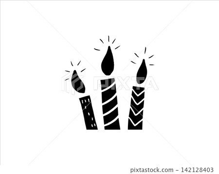 hand drawn candle silhouettes for birthday celebration, religion commemorative and party hand drawn candle silhouettes for birthday celebration, religion commemorative and party 142128403